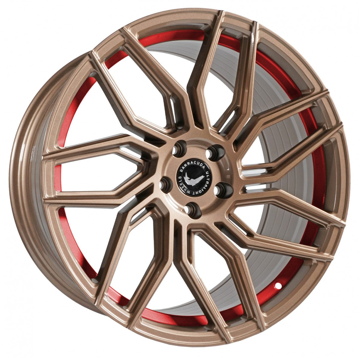 Barracuda Dragoon higloss-bronze undercut trimline red Alufelge 10x20 Zoll ET35 LK 5x114.3 ML73.1