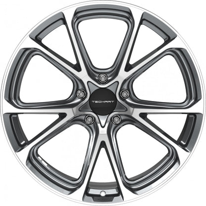 Proline Techart Formula VI grey polished Alufelge 10x22 Zoll ET56 LK 5x130 ML71.5 – Bild 2