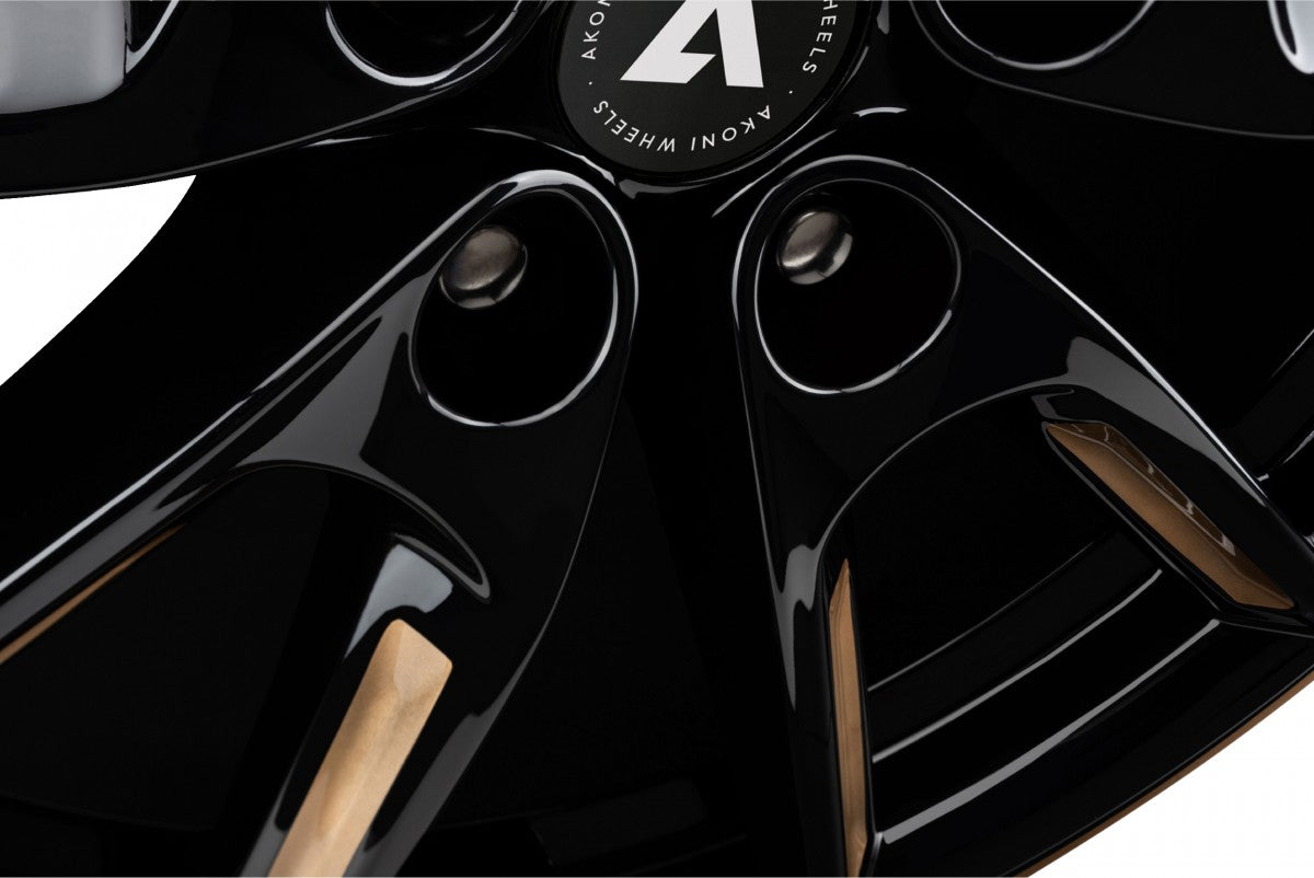 Akoni AK09 black glossy gold spoke rim Alufelge 8x18 Zoll ET40 LK 5x114.3 ML72.5 – Bild 4