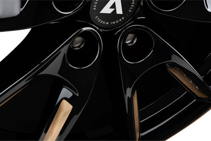 Akoni AK09 black glossy gold spoke rim Alufelge 8x18 Zoll ET40 LK 5x114.3 ML72.5 – Bild 4