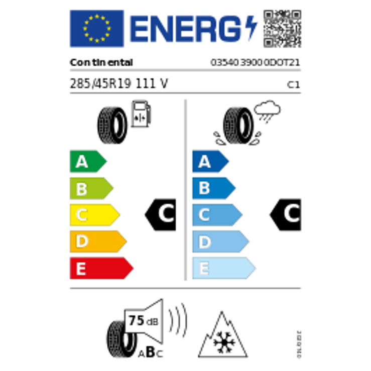 Continental CrossContact Winter FR MO XL 3PMSF DOT21 285/45 R19 111V DOT DOT21 – Bild 3