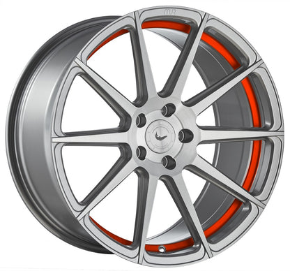 Barracuda Project 2.0 silver brushed / Undercut Color Trim rot Alufelge 9.5x22 Zoll ET35 LK 5x112 ML73.1