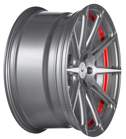 Barracuda Project 2.0 silver brushed / Undercut Color Trim rot Alufelge 9.5x22 Zoll ET35 LK 5x112 ML73.1 – Bild 3