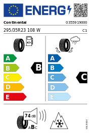 Continental WinterContact TS 860 S FR XL 3PMSF 295/35 R23 108W – EU-Reifenlabel