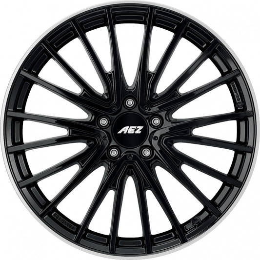 AEZ Berlin black/polished lip 7.5x18 ET49 - LK5/112 ML66.6