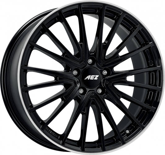 AEZ Berlin black/polished lip 7.5x19 ET49 - LK5/112 ML66.6