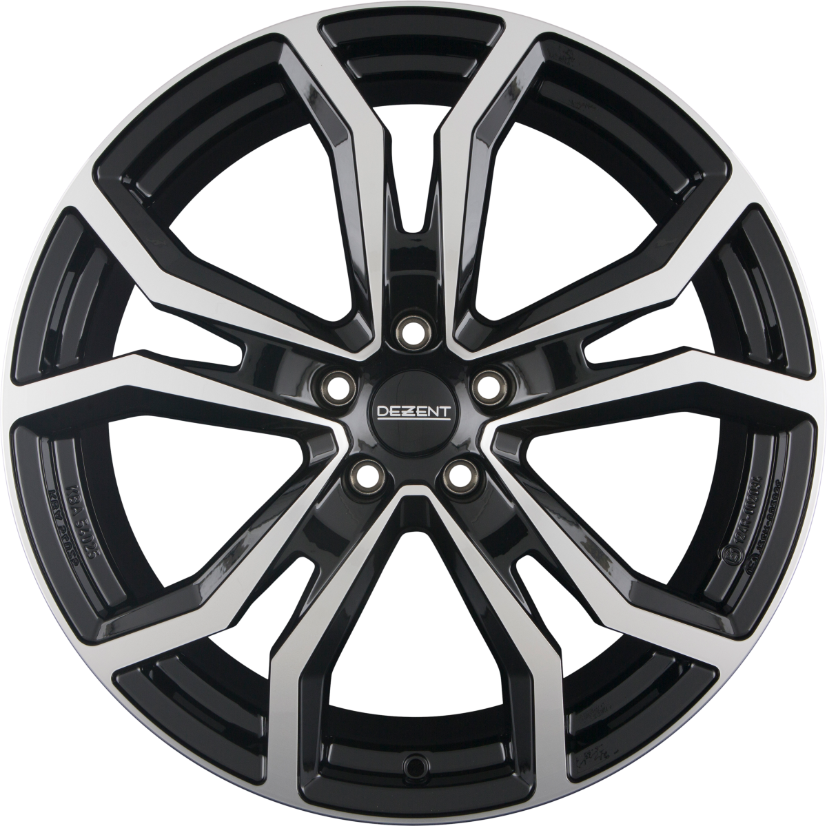 Dezent TV DARK - Schwarz Frontpoliert Alufelge 7.5x18 Zoll ET45 LK 5x114.3 ML67.1