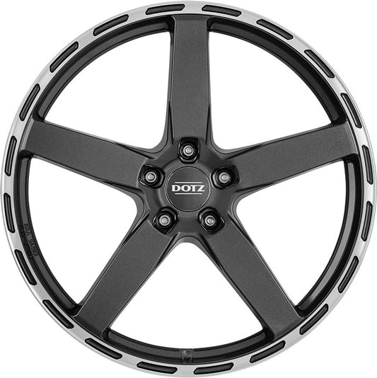 Dotz MarinaBay gunmetal/polished lip 8.5x18 ET45 - LK5/112 ML70.1