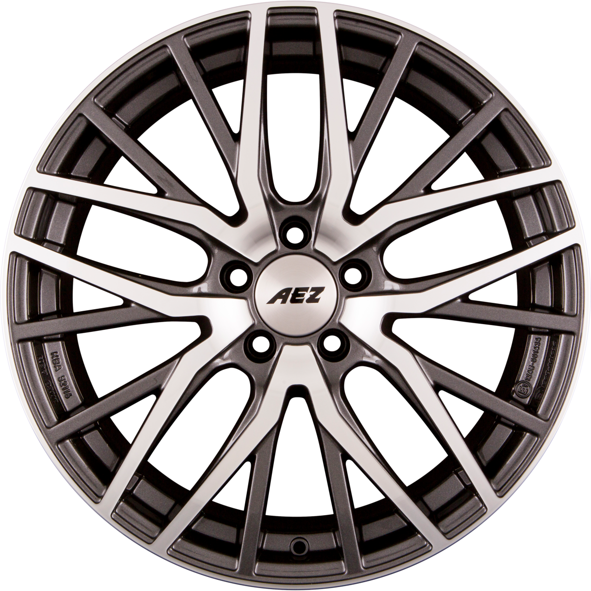 AEZ Panama DARK - Gunmetal Polished Alufelge 8.5x19 Zoll ET38 LK 5x120 ML72.6