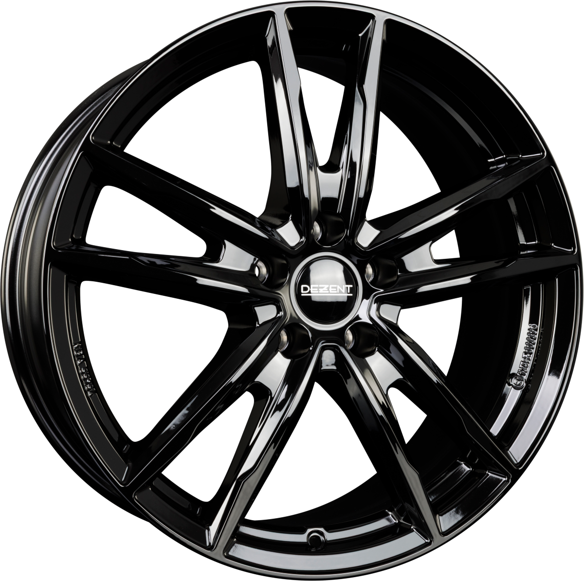 Dezent KF BLACK - Schwarz Glänzend Alufelge 7.5x17 Zoll ET40 LK 5x112 ML57.1 – Bild 2