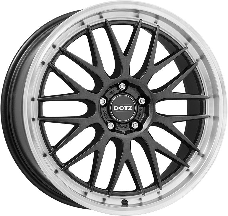 Dotz Bilbao gunmetal/polished lip 8.5x19 ET34 - LK5/114.3 ML71.6