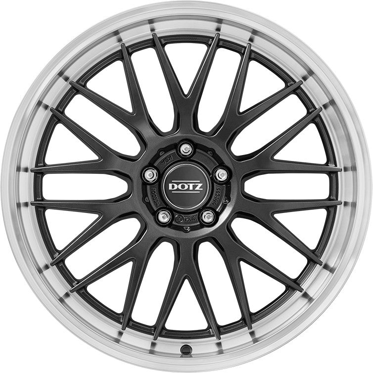Dotz Bilbao gunmetal/polished lip 8.5x19 ET34 - LK5/114.3 ML71.6