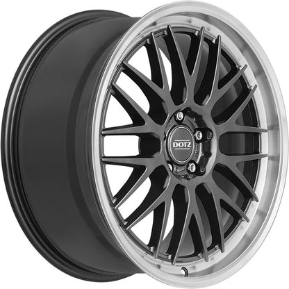 Dotz Bilbao gunmetal/polished lip 8.5x19 ET34 - LK5/114.3 ML71.6