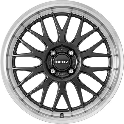 Dotz Bilbao gunmetal/polished lip 8.5x19 ET34 - LK5/114.3 ML71.6