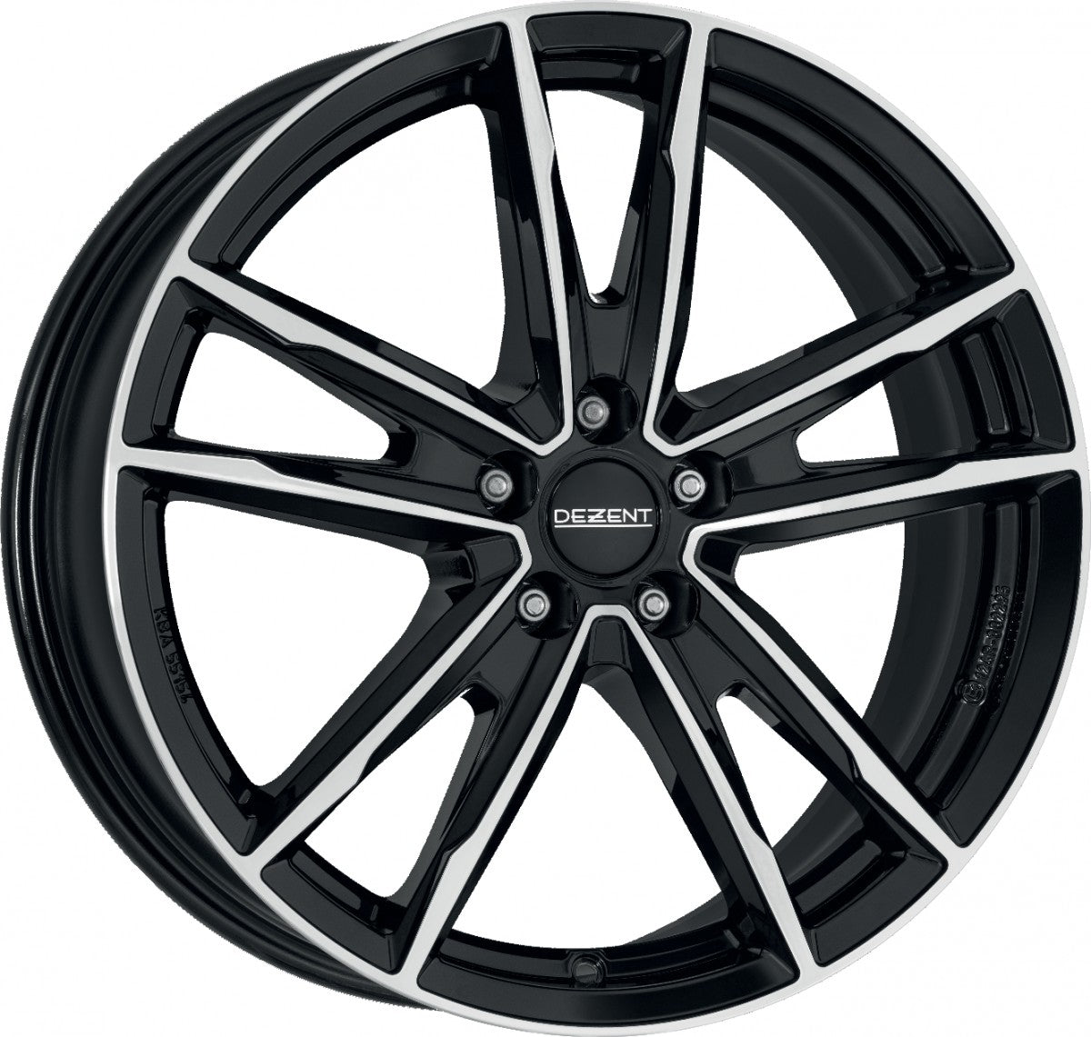 Dezent KF black/polished 7x19 ET45 - LK5/114.3 ML60.1