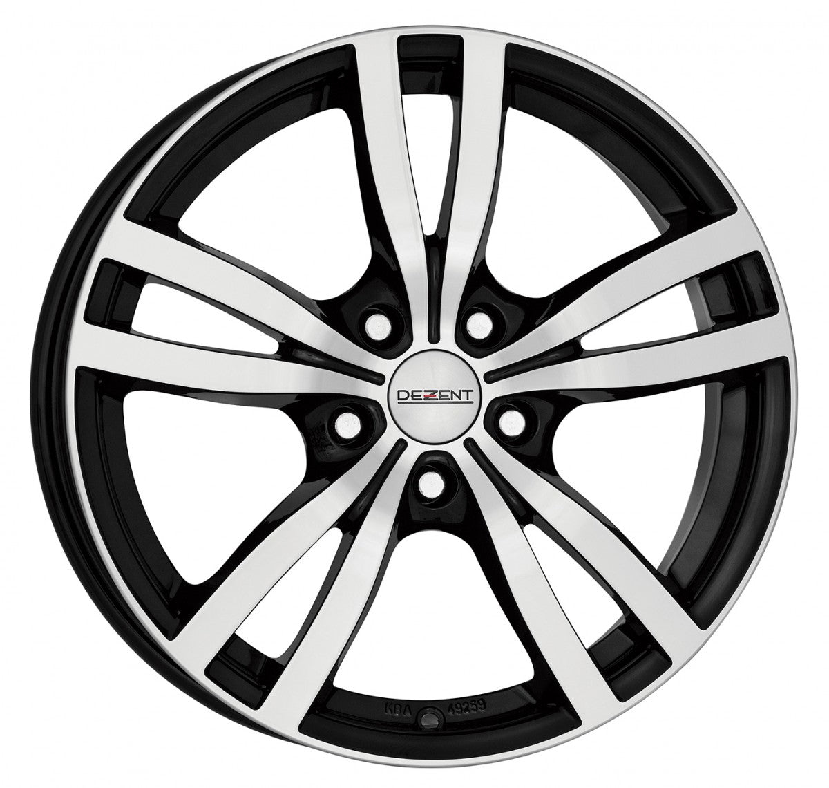 Dezent TC black polished 6x15 ET40 - LK5/114.3 ML71.6