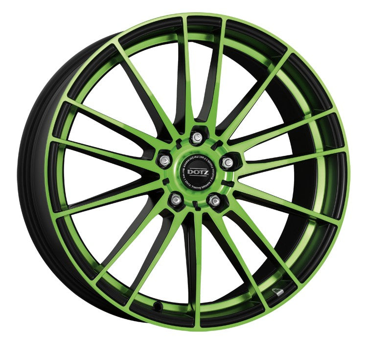 Dotz Fast15 black matt green polished Alufelge 8x19 Zoll ET45 LK 5x112 ML70.1