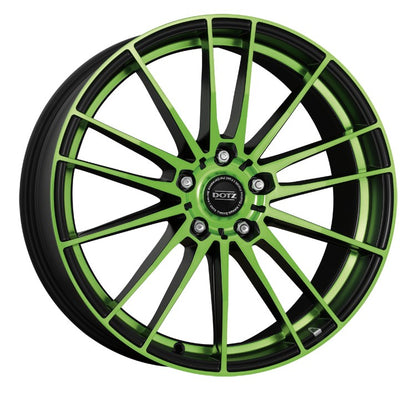 Dotz Fast15 black matt green polished Alufelge 8x19 Zoll ET45 LK 5x112 ML70.1