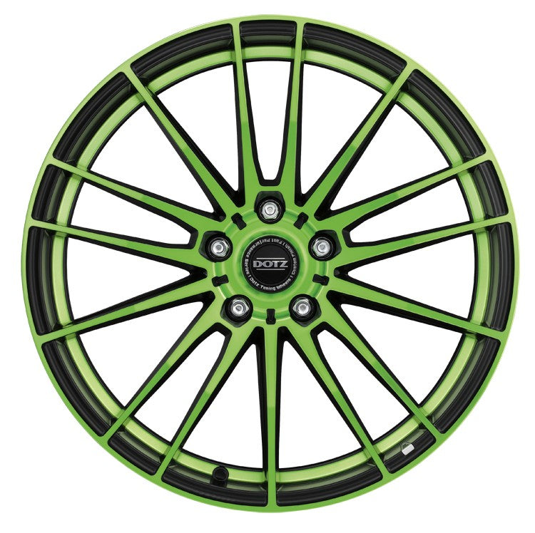 Dotz Fast15 black matt green polished Alufelge 8x19 Zoll ET45 LK 5x112 ML70.1 – Bild 2
