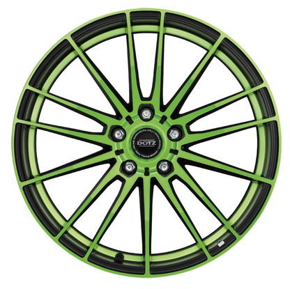 Dotz Fast15 black matt green polished Alufelge 8x19 Zoll ET45 LK 5x112 ML70.1 – Bild 2