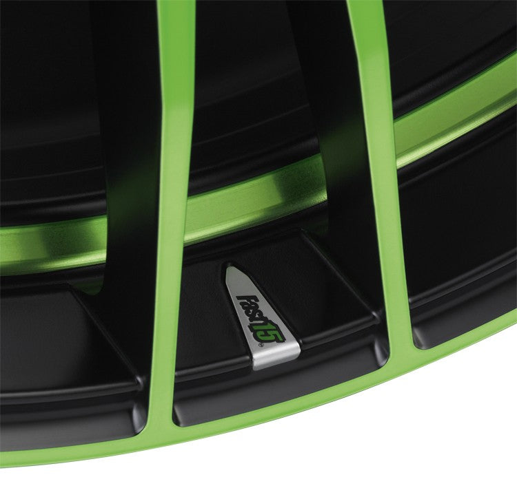 Dotz Fast15 black matt green polished Alufelge 8x19 Zoll ET45 LK 5x112 ML70.1 – Bild 3