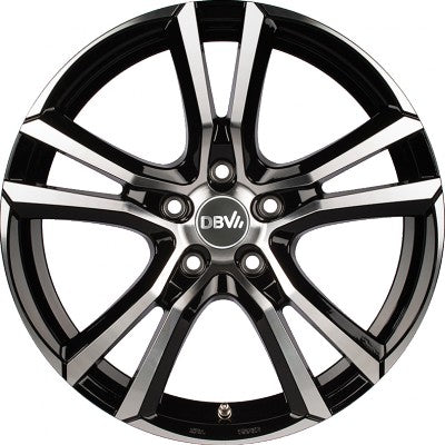 DBV Andorra schwarz glänzend front poliert 8x18 ET40 - LK5/108 ML74.1