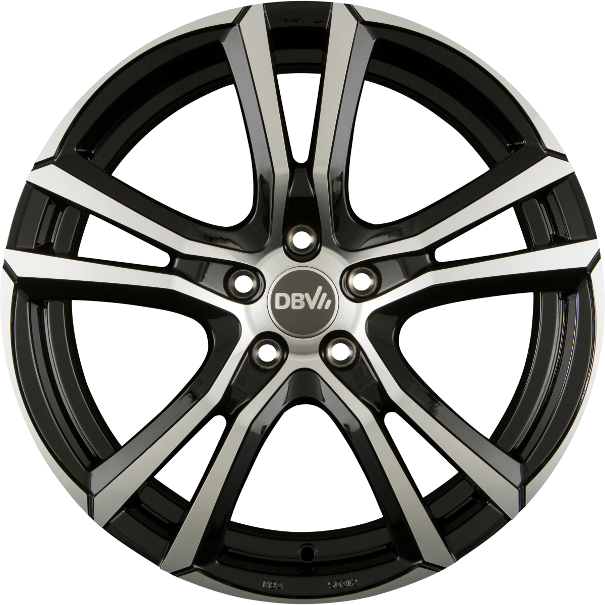 DBV Andorra schwarz glänzend front poliert Alufelge 8x18 Zoll ET30 LK 5x112 ML74.1 – Bild 5