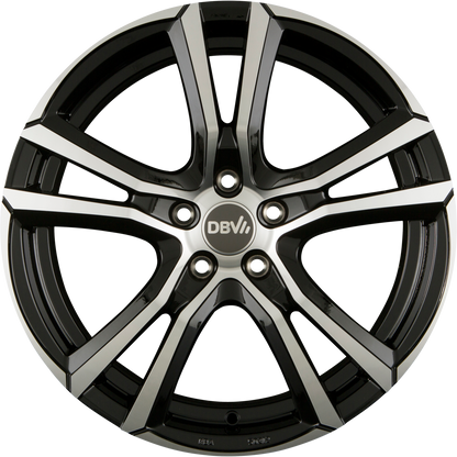 DBV Andorra schwarz glänzend front poliert Alufelge 8x18 Zoll ET30 LK 5x112 ML74.1 – Bild 5