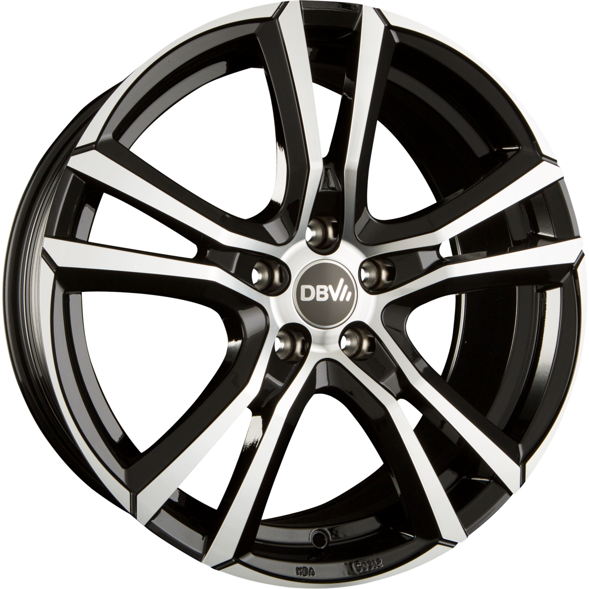 DBV Andorra schwarz glänzend front poliert Alufelge 8x18 Zoll ET30 LK 5x112 ML74.1 – Bild 6