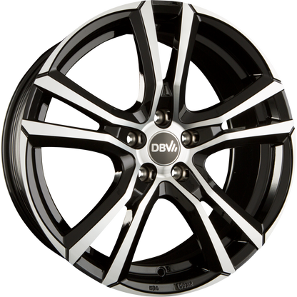 DBV Andorra schwarz glänzend front poliert Alufelge 8x18 Zoll ET30 LK 5x112 ML74.1 – Bild 6