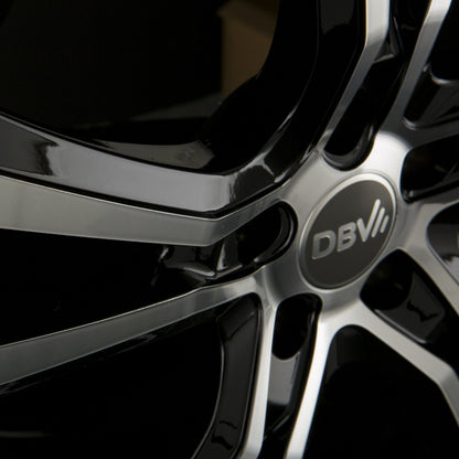 DBV Andorra schwarz glänzend front poliert Alufelge 8x18 Zoll ET30 LK 5x112 ML74.1 – Bild 8
