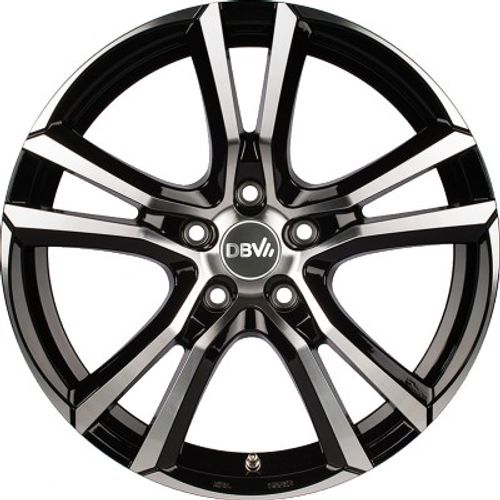 DBV Andorra schwarz glänzend front poliert Alufelge 7.5x17 Zoll ET45 LK 5x108 ML74.1 – Bild 2