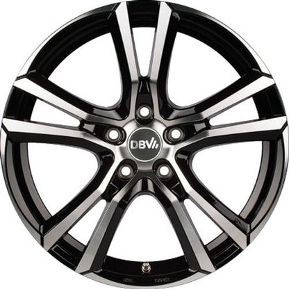 DBV Andorra schwarz glänzend front poliert Alufelge 7.5x17 Zoll ET45 LK 5x108 ML74.1 – Bild 2