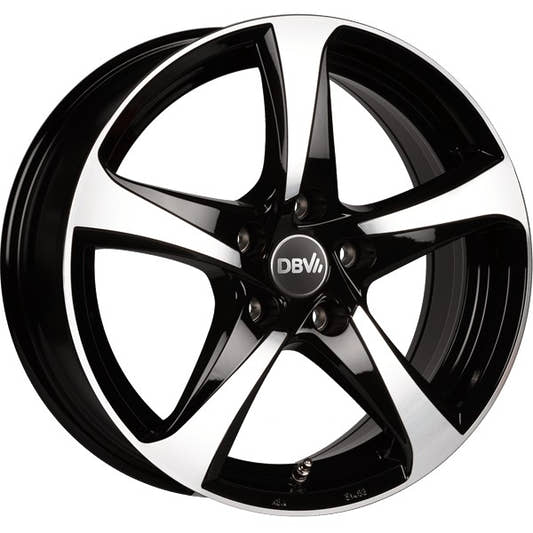 DBV 5SP 001 schwarz glänzend front poliert 6.5x16 ET41 - LK5/112 ML57.1