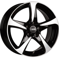 DBV 5SP 001 schwarz glänzend front poliert Alufelge 7.5x17 Zoll ET45 LK 5x114.3 ML74.1