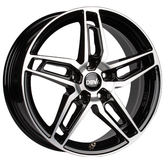 DBV 5DS 005 schwarz glänzend poliert 6.5x16 ET41 - LK5/112 ML57.1