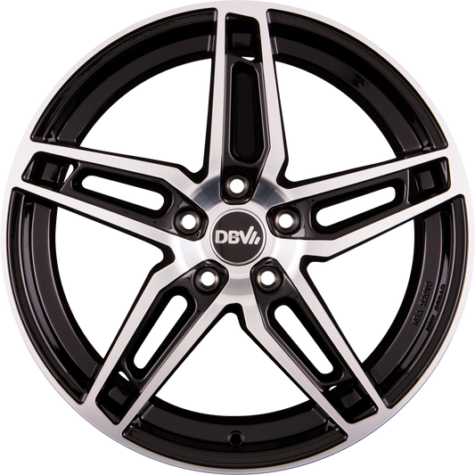 DBV 5DS 005 schwarz glänzend poliert Alufelge 6.5x16 Zoll ET48 LK 5x112 ML70.1 – Bild 2