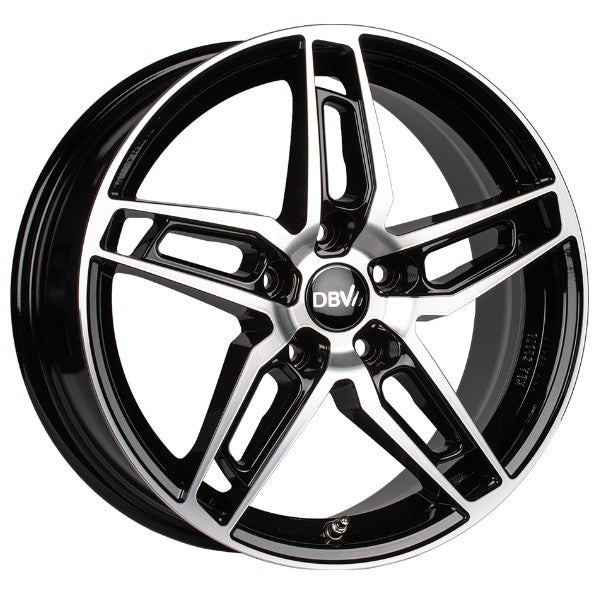DBV 5DS 005 schwarz glänzend poliert Alufelge 6.5x16 Zoll ET48 LK 5x112 ML70.1