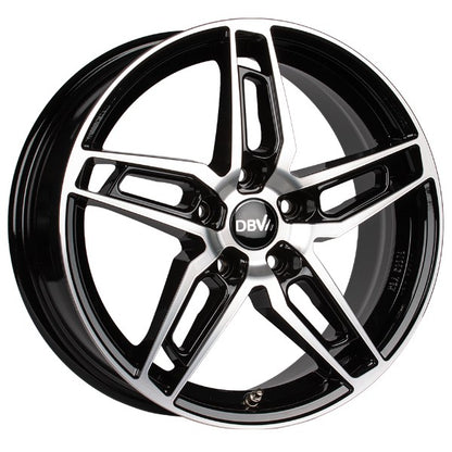 DBV 5DS 005 schwarz glänzend poliert Alufelge 6.5x16 Zoll ET48 LK 5x112 ML70.1