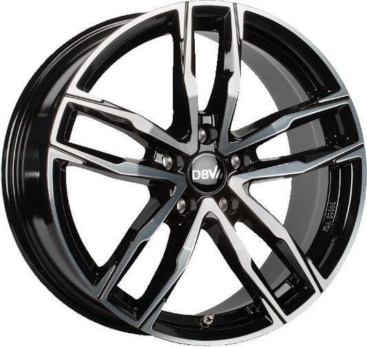 DBV Vienna II schwarz glänzend front poliert 8x18 ET35 - LK5/120 ML72.6