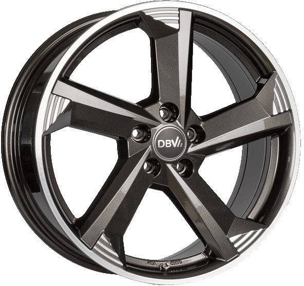 DBV Torino III anthrazit glänzend poliert 8x19 ET45 - LK5/112 ML70.1