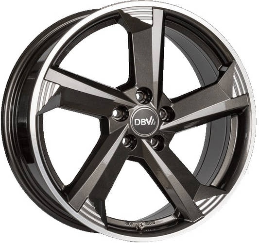 DBV Torino III anthrazit glänzend poliert 8.5x20 ET40 - LK5/108 ML70.1