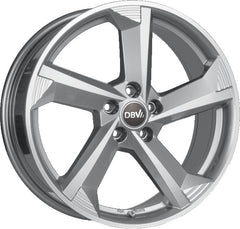 DBV Torino III hyper silber poliert Alufelge 7.5x17 Zoll ET48 LK 5x114.3 ML71.6