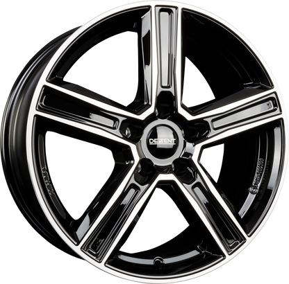 DBV Vegas KG schwarz glänzend front poliert Alufelge 8.5x18 Zoll ET40 LK 5x112 ML66.6 – Bild 3