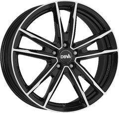 DBV Florida KF schwarz glänzend front poliert Alufelge 6.5x16 Zoll ET48 LK 5x112 ML57.1