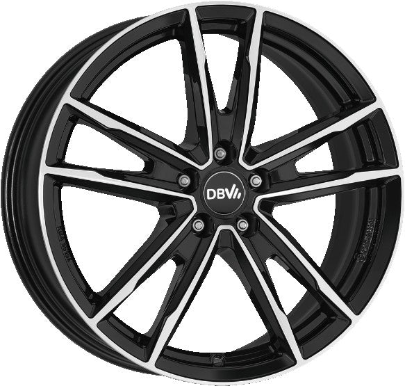 DBV Florida KF schwarz glänzend front poliert 6.5x17 ET46 - LK5/112 ML57.1