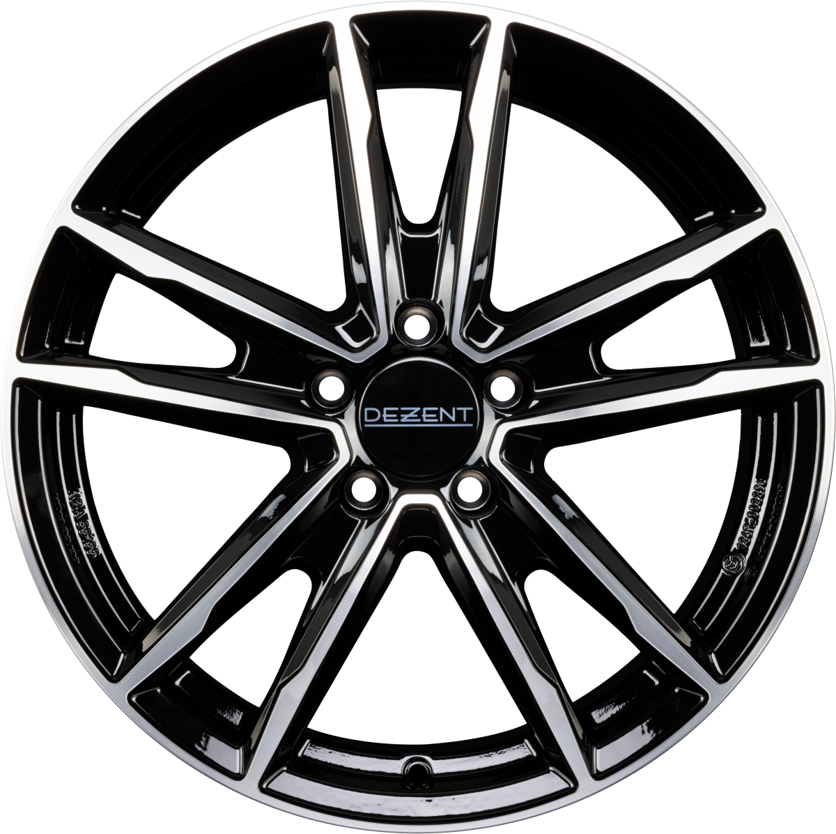 DBV Florida KF schwarz glänzend front poliert Alufelge 8x19 Zoll ET48 LK 5x108 ML63.4 – Bild 2