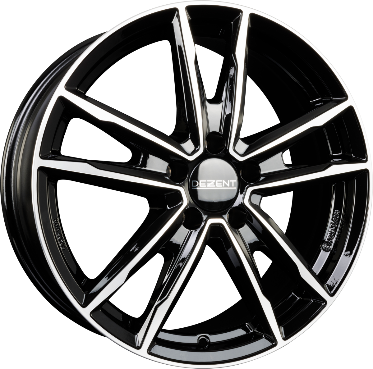 DBV Florida KF schwarz glänzend front poliert Alufelge 8x19 Zoll ET48 LK 5x108 ML63.4 – Bild 3