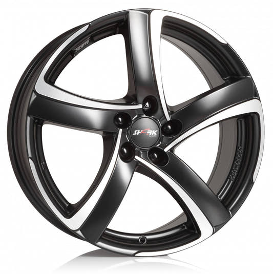 Alutec Shark racing-black polished Alufelge 6x16 Zoll ET25 LK 4x108 ML65.1