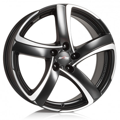 Alutec Shark racing-black polished Alufelge 6x16 Zoll ET25 LK 4x108 ML65.1
